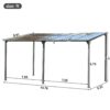Outdoor Wall Mounted Gazebo With Sloped Roof Design, Uv Protection, And Durable Iron Frame - Gray - Image 3