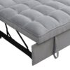 Modern Velvet Loveseat Futon Sofa Couch With Pullout Bed, Adjustable Backrest, Toss Pillows - Light Gray - Image 18