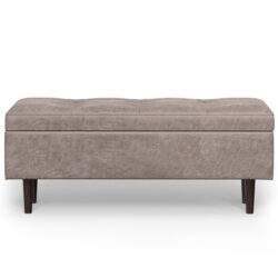 Shay - Mid Century Rectangular Storage Ottoman - Gray