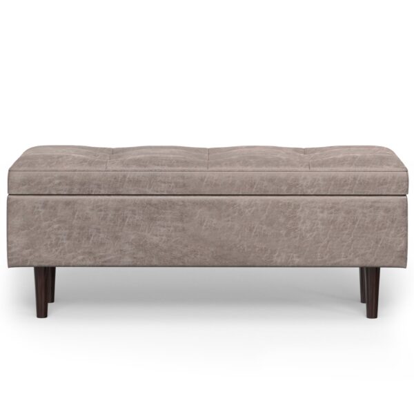Shay - Mid Century Rectangular Storage Ottoman - Gray