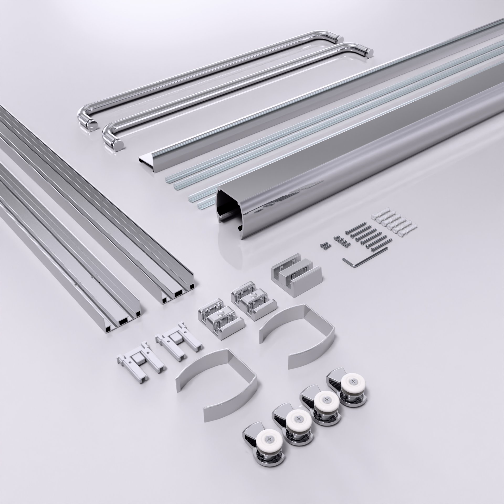 Semi Frameless Double Sliding Shower Door With 6Mm Sgcc Tempered Glass - Chrome - Image 12