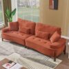 Comfortable Deep Seated Sofa With Pillows For Bedroom, Living Room, Office - Brick Red - Image 4