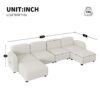 Velvet Modular Sectional Sofa, U Shaped Reversible Couch Set, Free Combination, 6 Seat Sleeper Cloud Sofa Bed With Ottoman, Convertible Oversized Indoor Furniture Pieces - Beige - Image 20