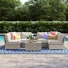 4 Person Outdoor Sofa Set With Cushions, Rustproof, 8 Piece - Gray Mix - Image 4