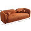 Donna - Japandi Style Boucle Sofa - Brown / Burnt Orange / Orange - Image 3