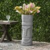 Classic Flower Planter With Magnesium Oxide Material - Stone Gray - Image 4