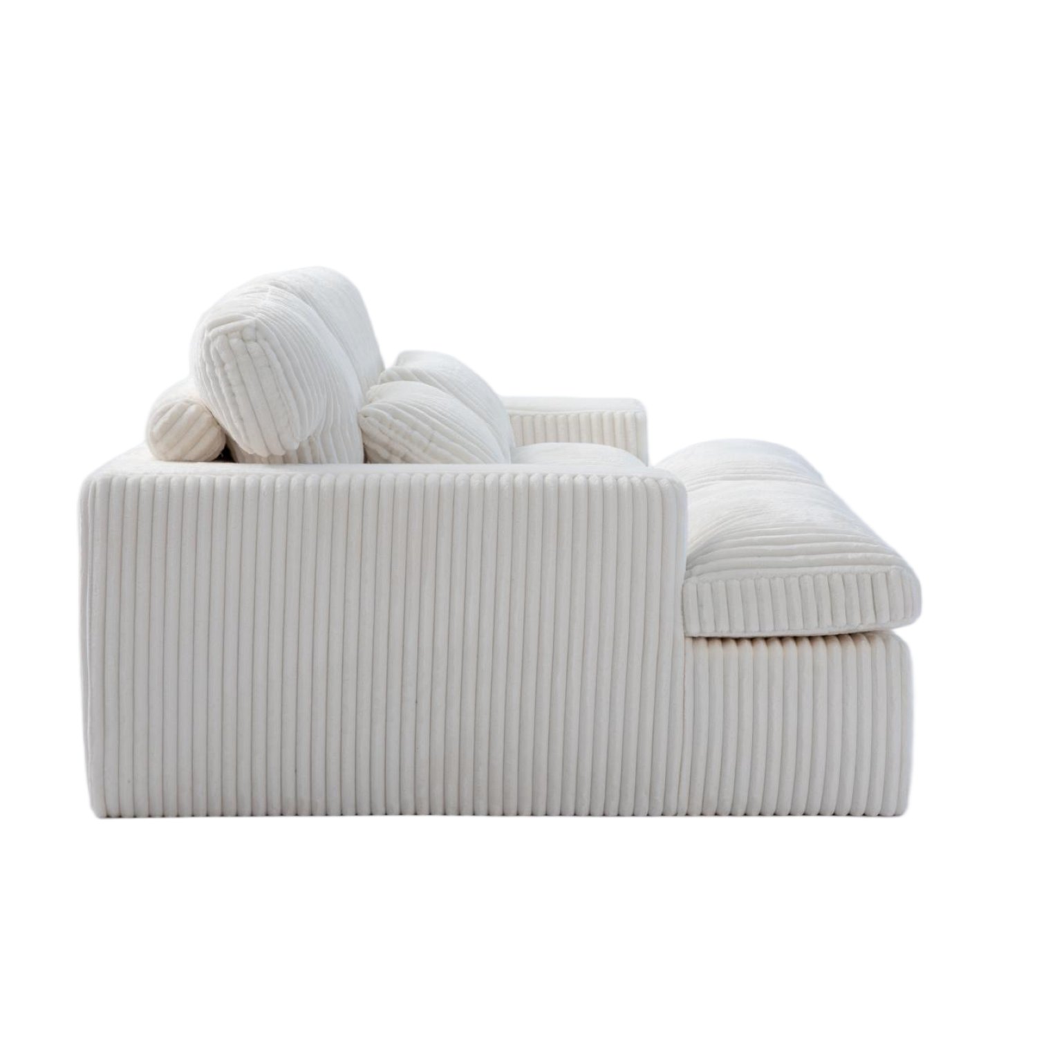 Double Chaise Lounge Chair Indoor, Oversized Upholstered Sleeper Cloud Couch, Deep Seat Sofa Bed - White - Image 18