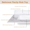 Elegant Marble Vanity Top, 43" Bathroom Vanity With Undermount Sink Sintered Stone, Bianco Carrara Venato - White - Image 9