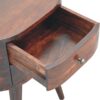 Rounded Wooden Bedside Table - Walnut - Image 2