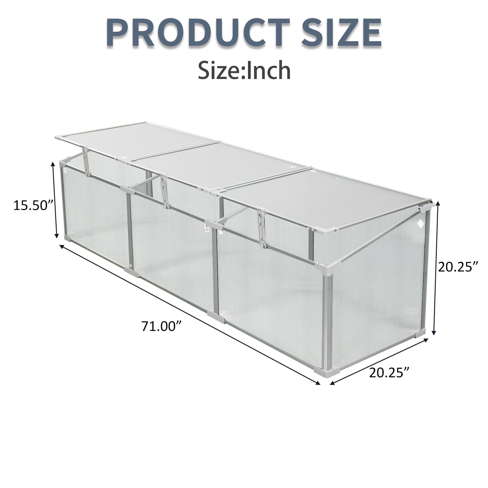 Polycarbonate Greenhouse For Outdoors In Winter - Silver - Image 3