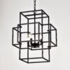 4 Light Metal Lantern Tiered Pendant Hanging Light Fixtures, Industrial Farmhouse Adjustable Height Chandeliers For Dining Room Hallway Foyer Entryway (E12 Bulbs Not Included) - Matte Black - Image 10