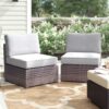 Armless - Patio Chair With Cushions (Set of 2) - Brown - Image 8
