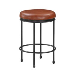 Michael - Backless Counter Height Stool With Padded Seat And Powder Coated Frame - Caramel