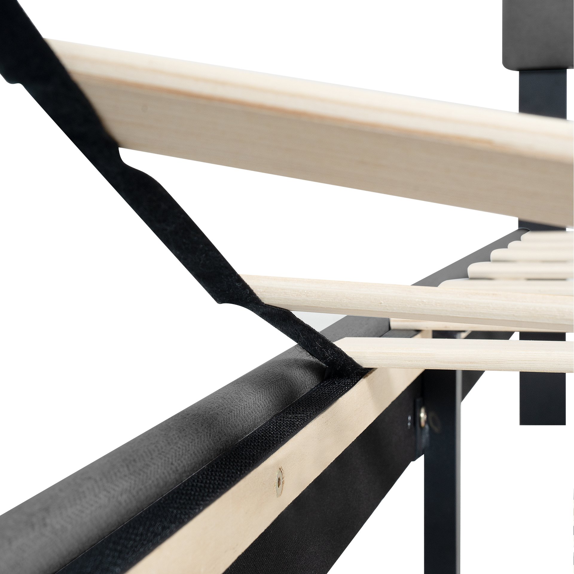 Queen Size Upholstered Platform Bed Frame With Modern Button Tufted Linen Fabric Headboard, Wood Slat Support - Dark Gray - Image 11