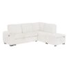 Sectional Sofa Pull Out Sofa Bed L - Shaped Sofa With Movable Ottoman And Stool, Large Storage Space, A Cup Holder, And 2 USB Ports For Living Room - Creamy White - Image 14