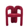 Contemporary Upholstered Accent / Dining Chair (Set of 2) Teddy Velvet Fabric With Sturdy Steel Frame - Red - Image 19