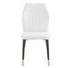 4 Modern Dining Chairs With Stylish Patterned Backrest And Black Metal Legs - White - Image 17