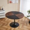 Tulip Round Dining Table, Office Table, Coffee Table - Brown - Image 5