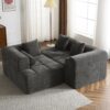 Sectional Sofa Full Compressed Sofa Modular Sofa Couch Free Combined Sofa With Deep Seating And 2 Side Pockets For Living Room - Gray - Image 15