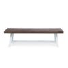 Tranquilizer - Outdoor Acacia Wood Bench With Slat Panel Design - Dark Brown / White - Image 4