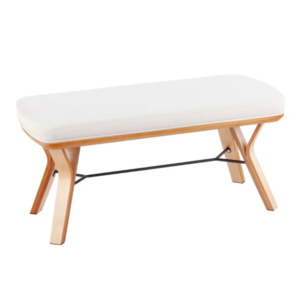 Folia - Mid-Century Modern Bench - Natural / Cream