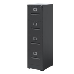 Premium 4 Drawer File Cabinet With Lock Metal Vertical File Cabinet For Office Or Home In Steel, A4 Legal / Letter Size - Brushed Nickel