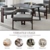 Modern Accent Chair Teddy Upholstered Armchair With Open Back 3 Legs Barrel Dining Chair Comfy Side Chair (Set of 2) - Gray - Image 5