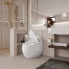 Modern Egg Shape Toilet 1.28 Gpf Single Flush Ceramic - White - Image 16