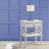 Madison - Nightstand With Open Shelf And Drawer And Decorative Side Panels - White - Image 2