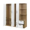 3 Door Storage Wardrobe For Dedroom With Shelves And 2 Drawers, Side Storage Shelves - White - Image 4