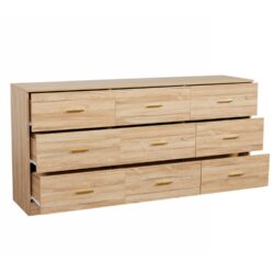 9 Drawer Dresser For Bedroom Ample Storage, Sturdy & Safe - Natural