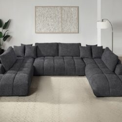 Chosen - Sectional Sofa With Toss Pillows With 2 Chaises - Gray