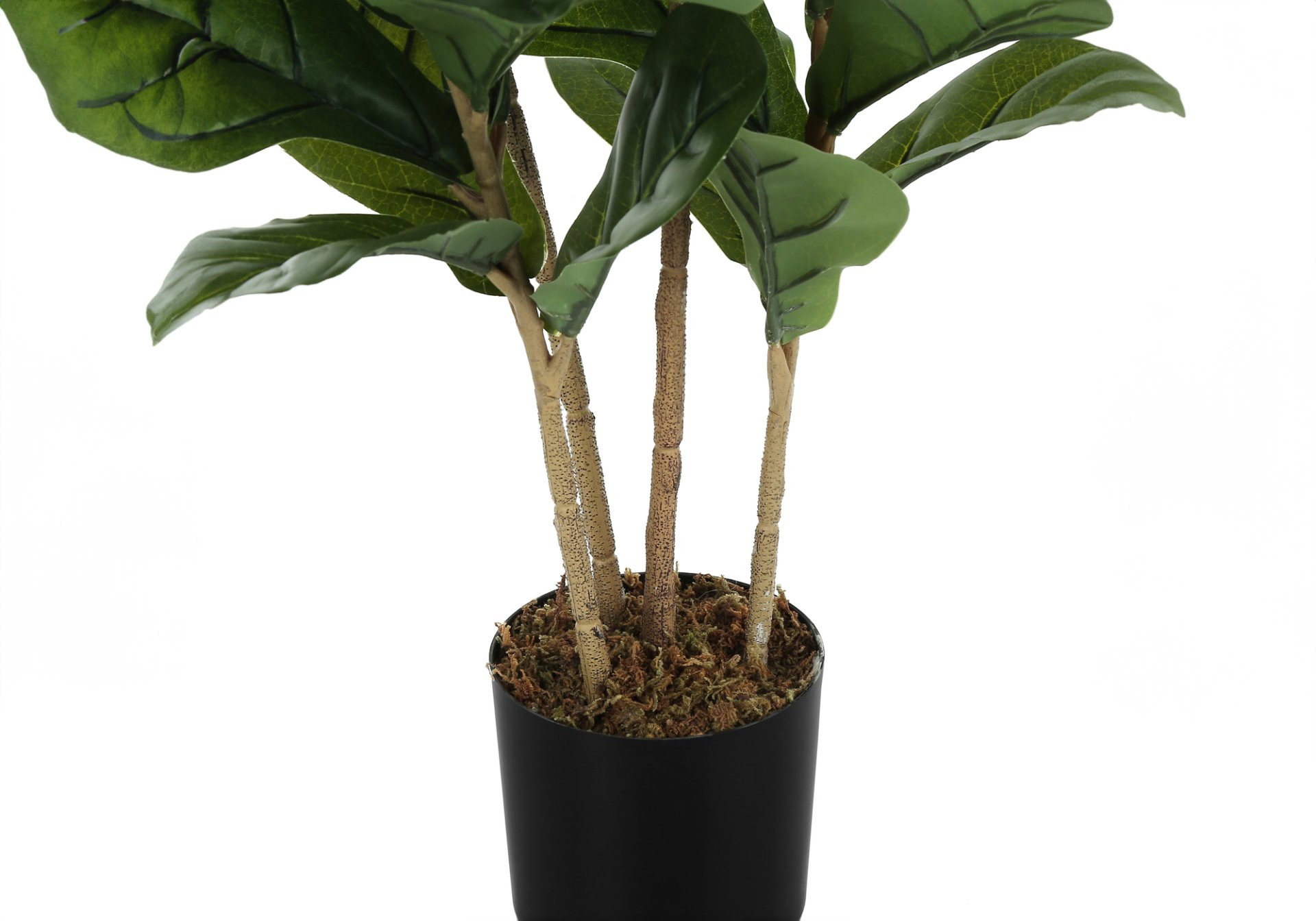 41" Tall, Artificial Plant, Fiddle Tree, Indoor, Faux, Fake, Floor, Greenery, Potted, Real Touch, Decorative - Green / Black - Image 5