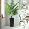 Elegant Square Planter With Automatic Watering System, Faux Rattan Design, Polypropylene (Set of 2) - Black - Image 7