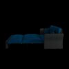 Queen Pull Out Sofa Bed, 3 In 1 Convertible Sleeper Tufted Sofa & 2 Soft Pillows - Blue - Image 13