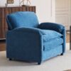 Oversized Reading Armchair With Thick Cushions, High Back Support - Blue - Image 6