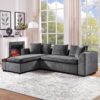 Modern L Shaped Sectional Sofa With Storage Chenille, Upholstered Couch - Gray - Image 6