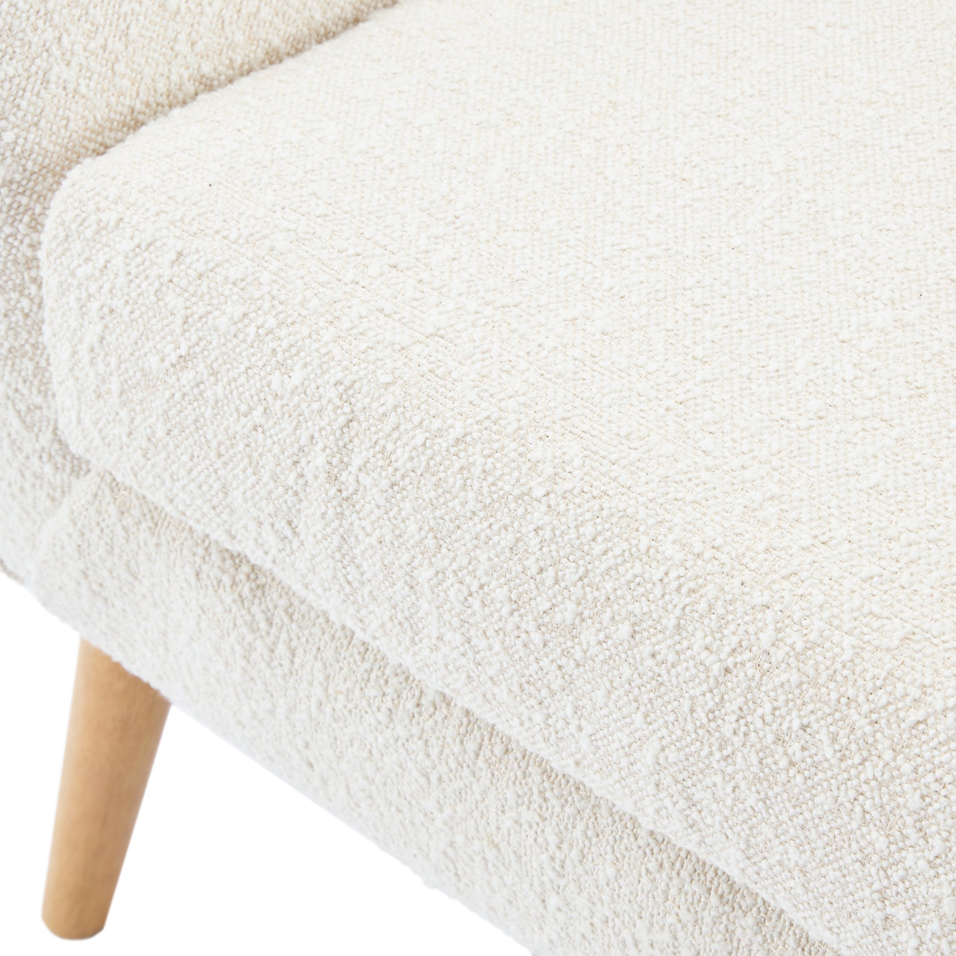Ergonomic Accent Chair With Button Tufted Design And Rubber Wood Legs - Almond - Image 10