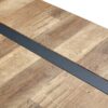 Contemporary Minimalist Retro Rectangular Dining Table With Textured Wood Top And Black Metal Legs - Black / Wood - Image 11