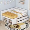 Full Size Daybed With Drawers And Shelves - White - Image 14