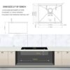21" X 19" X 13" Laundry Workstation Sink With Deep Single Bowl 16 Gauge - Brushed Nickel - Image 6