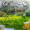 10 Sided Climbing Frame For Outdoor Playground With Colorful Climbing Stones 10Ft Metal Structure - Black / Green - Image 4