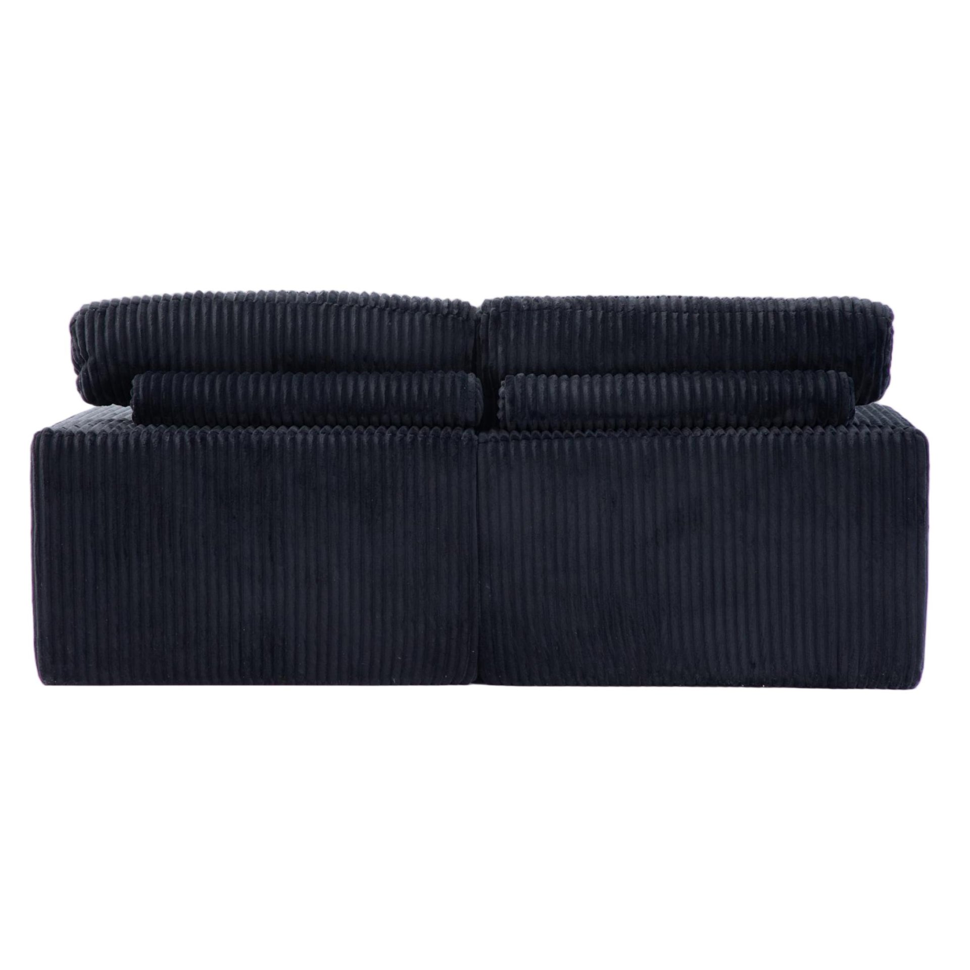 Double Chaise Lounge Chair Indoor, Oversized Upholstered Sleeper Cloud Couch, Deep Seat Sofa Bed - Black - Image 16
