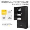 Tall Bathroom Storage Cabinet, Cabinet With 2 Doors And Drawers, Adjustable Shelf - Black - Image 5