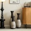 Desktop Vase, Classic And Neat Floor Vase, High Independent Flower Stand, Home Decoration Flower Stand (Set of 3) - Black White / Coffee - Image 18