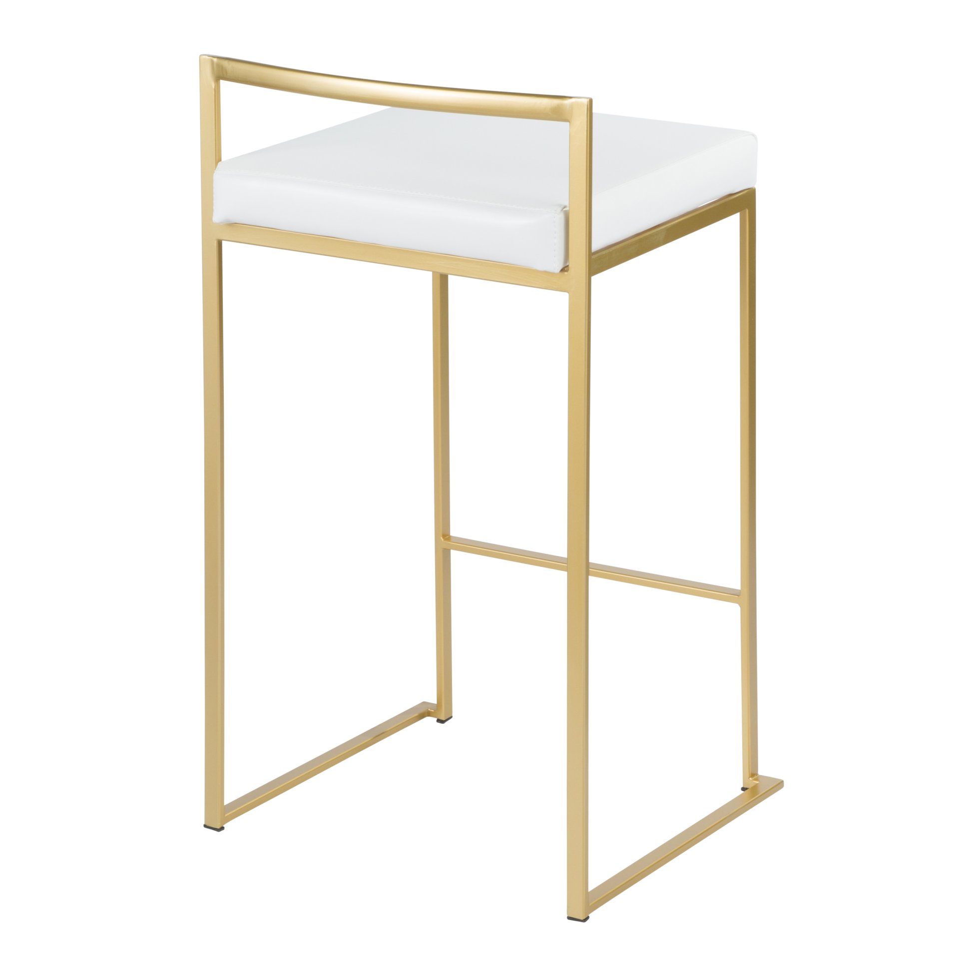 Fuji - Contemporary Counter Stool (Set of 3) - Gold / White - Image 4