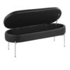 Chloe - Contemporary / Glam Bench - Chrome / Black - Image 2