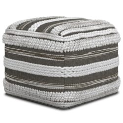 Sommer - Square Pouf - Natural / Taupe Gray