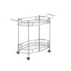 Jinx - Clear Glass Serving Cart - Silver - Image 8