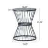 Lassen - Modern Outdoor Side Table With Hourglass Design - Matte Black - Image 3